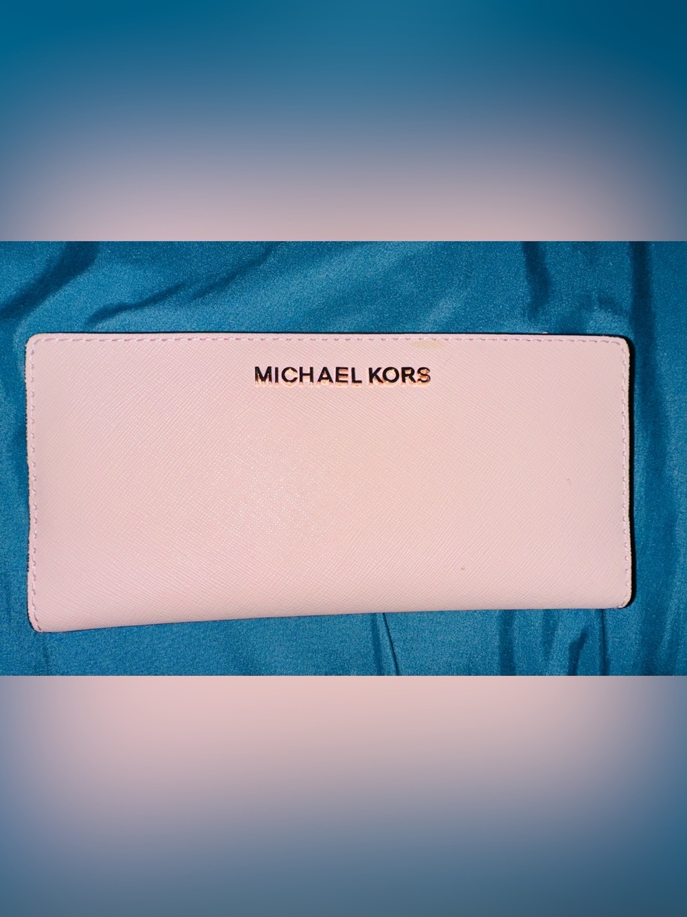 Michael Kors Blush Saffiano Leather Wallet with Gold Logo